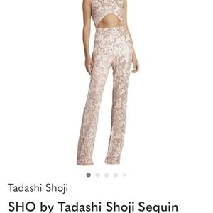 SHO by Tadashi Shoji Sequin Jumpsuit - Pink. Size 10 NWT